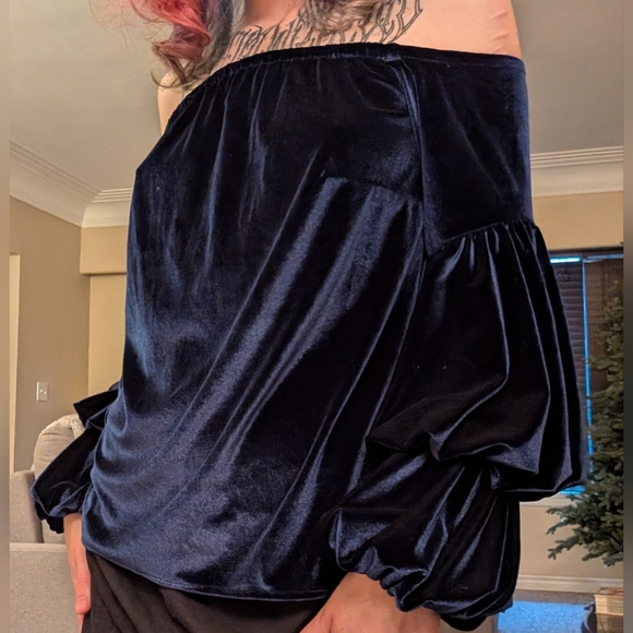 Medieval Velvet Offshoulder Top - Picture 2 of 4